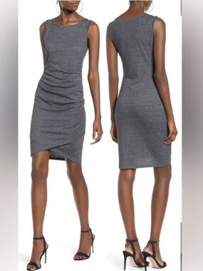 LEITH // Charcoal Grey Sleeveless Midi Dress